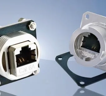 Conectores RJ45 montados en panel IP67