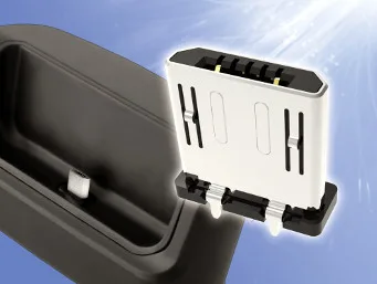 Conector micro USB para montaje vertical