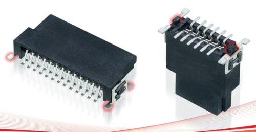Figura 2: Un conector con sujeciones de montaje superficial incorporadas