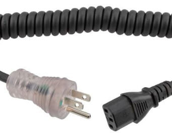 Cables de alimentación en espiral para equipos críticos en hospitales