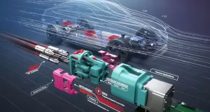 Conector modular mini-coaxial RMC para transmisión de datos